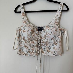 Floral White Crop Top